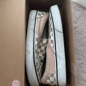 Vans Pink and White Checkered Sneakers